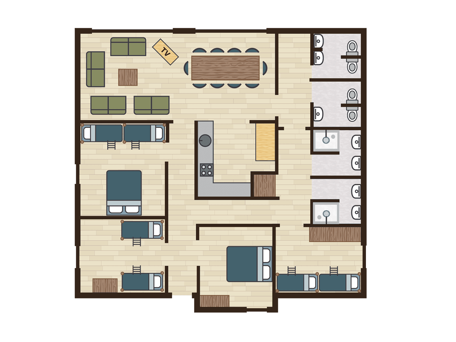 plattegrond-groepsjungalow-restyled-lake-resor