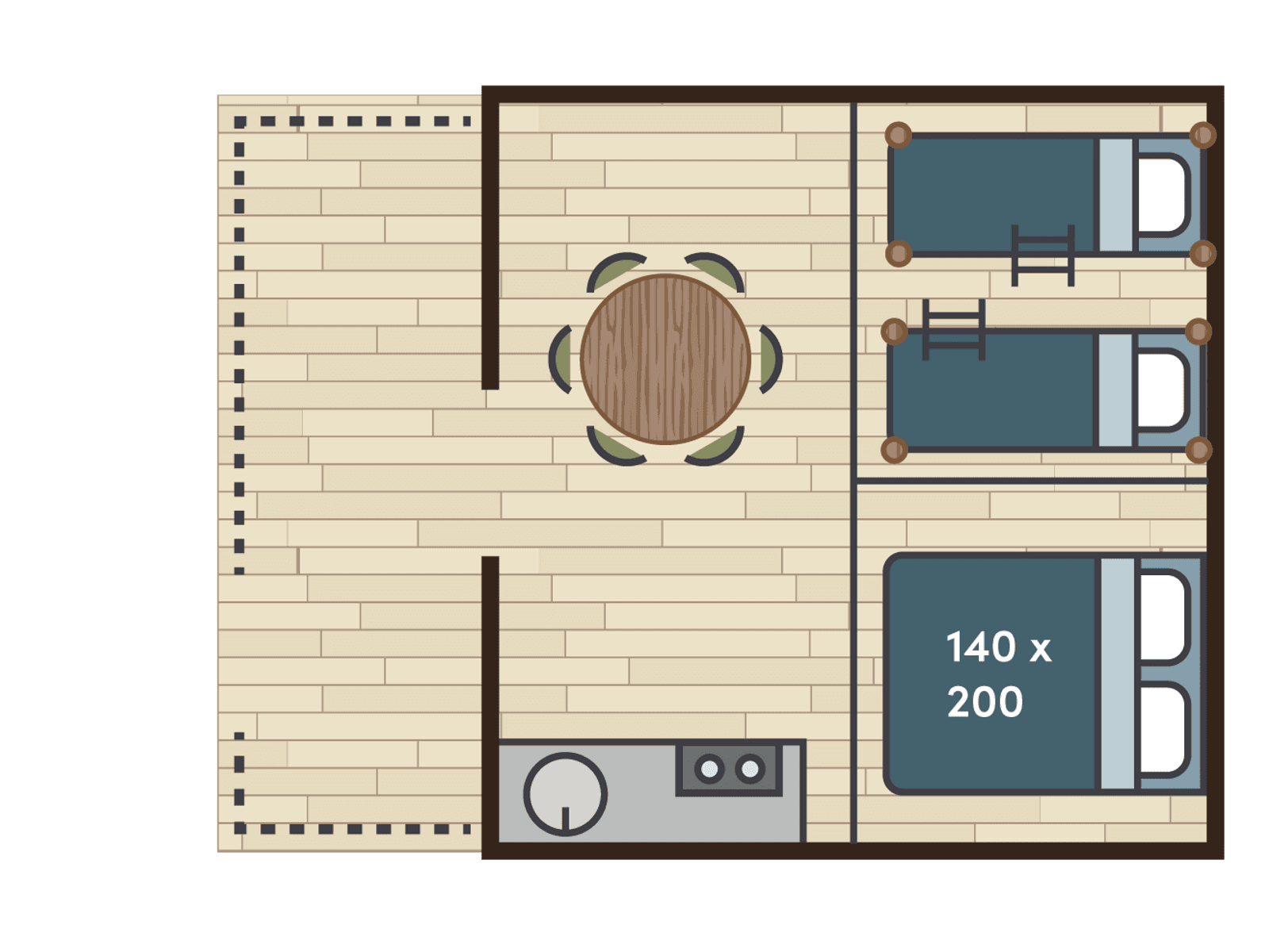 plattegrond-bungalowtent-lake-resort-beekse-be